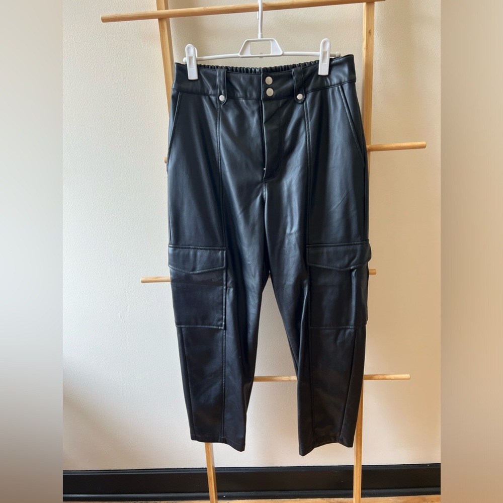 Batelle NYC baggy faux leather cargo pants